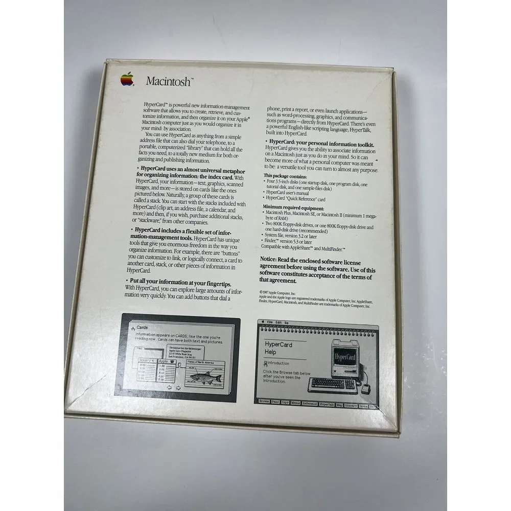 McIntosh‎ Apple HyperCard 1987 COMPLETE